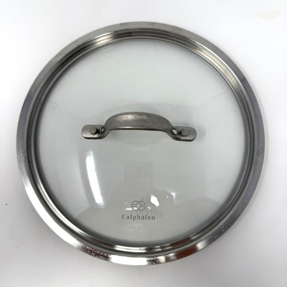 Calphalon 9 Inch Tempered Glass Replacement Lid Stainless Steel Rim Handle